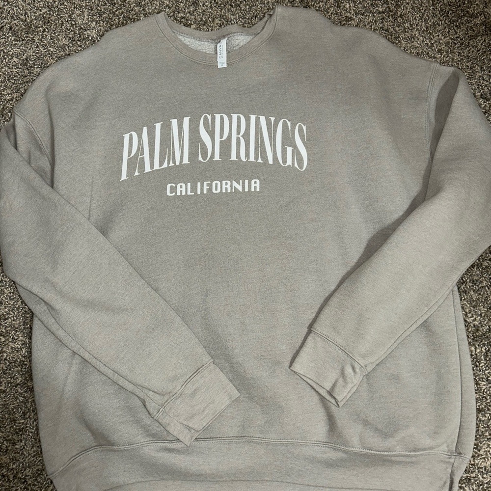 Cream Palm Springs crewneck in a 2XL